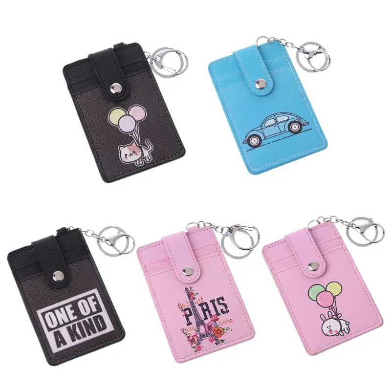 

Fashion New Men Women Kids Cute ID Card Holder Multifunction Bus Cards Protector Cover Case Office Work Keychain Keyring Tool