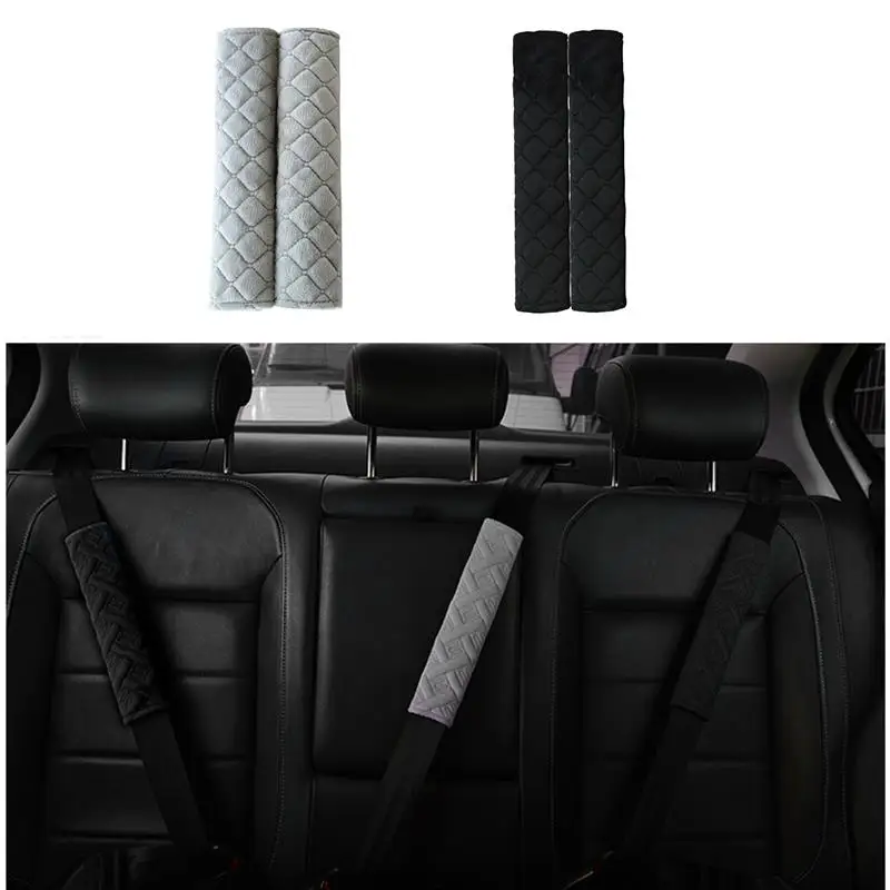 

2pcs Car Seat Belts Covers Plush Auto Padding Cushion Cover Interior Automobiles Shoulder Seat Belt For Kids Safety Accessories