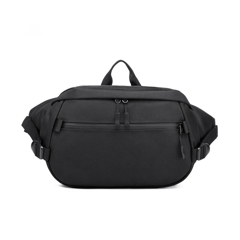 OZUKO, Новое поступление, модная поясная сумка, многофункциональная, водонепроницаемая, сумка через плечо, большая емкость, сумка на плечо для путешествий - Цвет: Черный