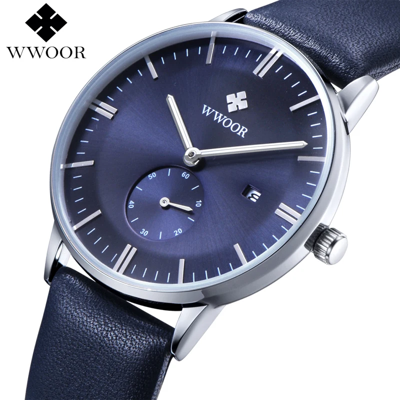WWOOR Brand Luxury Men Leather Strap Sports Watches Men Quartz Hour Date Clock Male Fashion Casual Wrist Watch relogio masculino WWOOR Brand Luxury Men Leather Strap Sports Watches Men Quartz Hour Date Clock Male Fashion Casual Wrist Watch relogio masculino