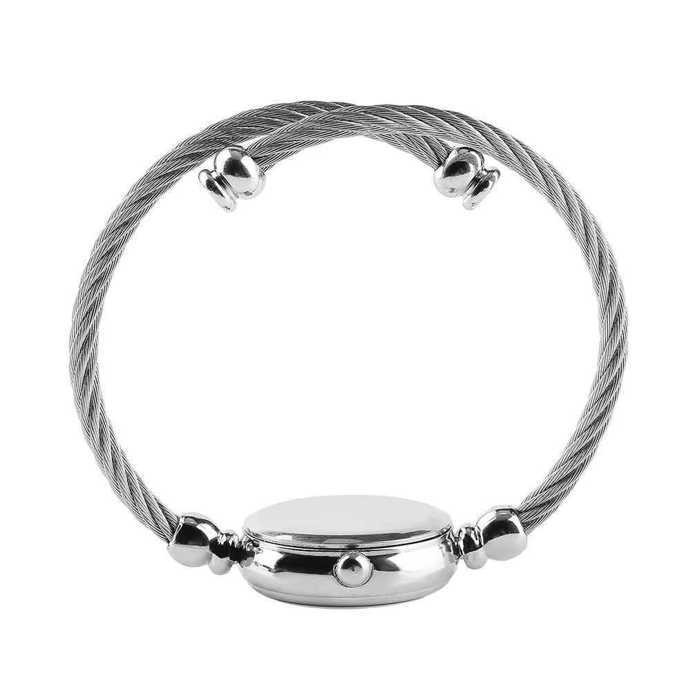 Elegant 2018 New Arrival Women Bangle Watch Roman Number Dial Quartz Wrist Watch Simple Rotating Twist Stainless Steel Band (5)