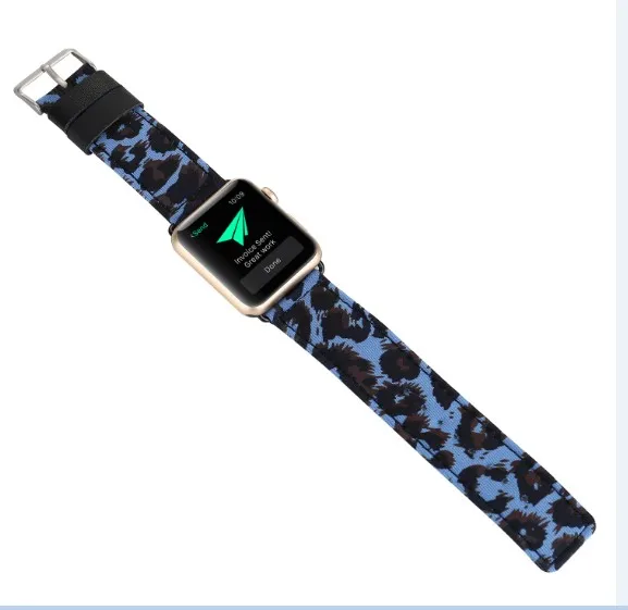Роскошный брендовый ремешок из натуральной леопардовой кожи для Apple watch band iwatch