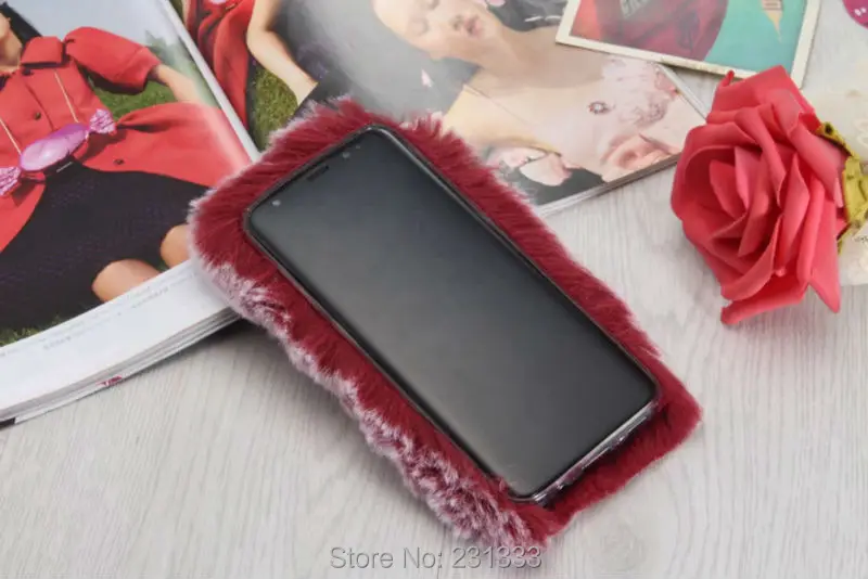 Мягкий чехол из ТПУ с бриллиантами и кроличьим мехом для Samsung Galaxy S8 PLUS S7 EDGE Huawei Honor 9