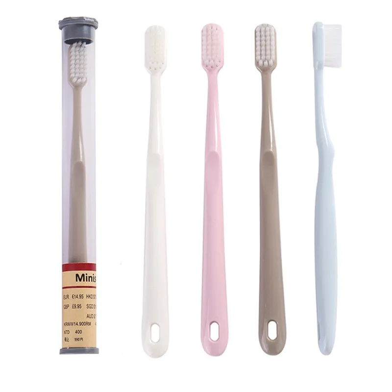 

Japanese Ceramics Handle Pole White Haired 4PCS Bamboo Charcoal Portable Rubber Nano Toothbrush Folding Bristle Eco Friendly