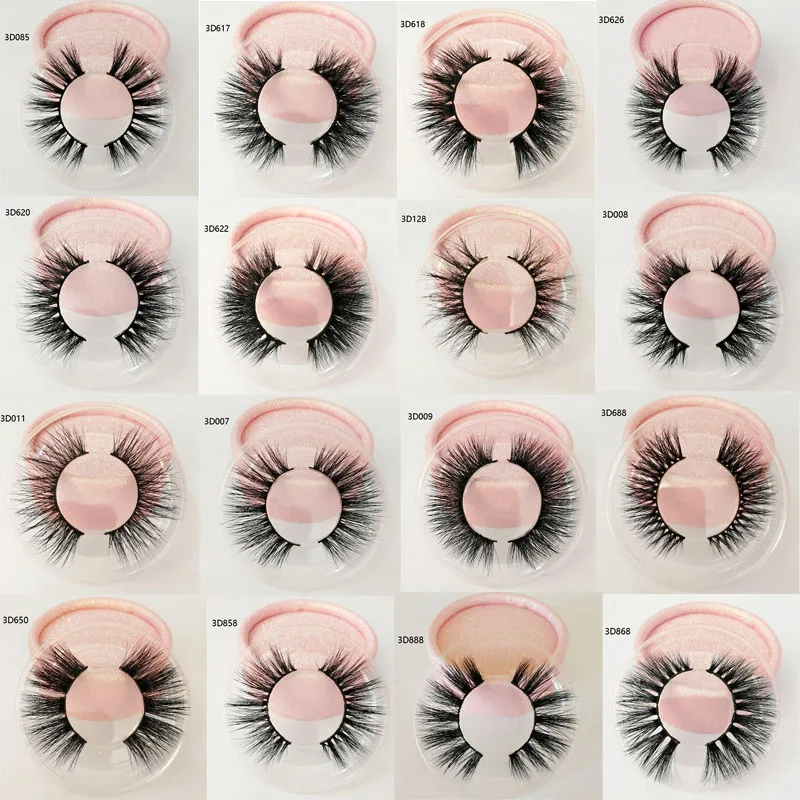 

3D Mink lashes 3D true mink hair eyelashes Messy Cross Thick Natural lashes winged lashes Fake Eye Lash clear box private label