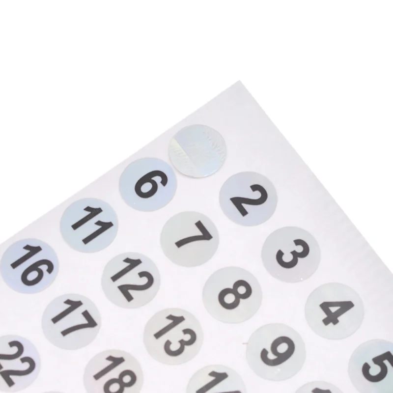 Self adhesive stickers adhesive stickers Waterproof 1-200 Laser Number Label Stickers For DIY Craft Self Adhesive Tags Sticker Home School Office Decoration