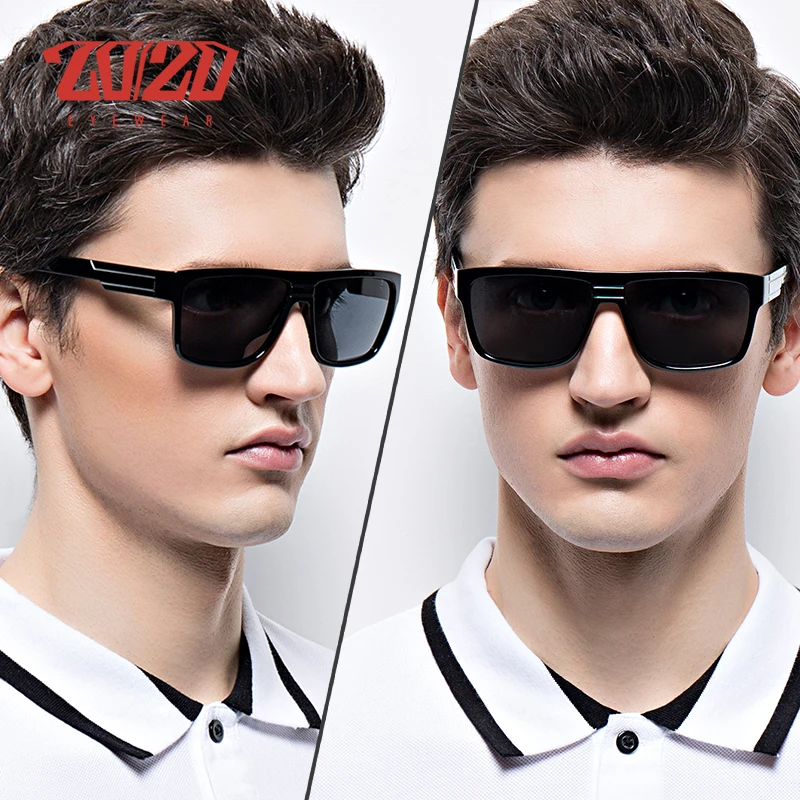 spesifikasi 20 20 Merek Pria Fashion Terpolarisasi Kacamata Pria untuk Mengemudi Plastik UV Perlindungan Kacamata Desainer Perjalanan Berjemur Kacamata