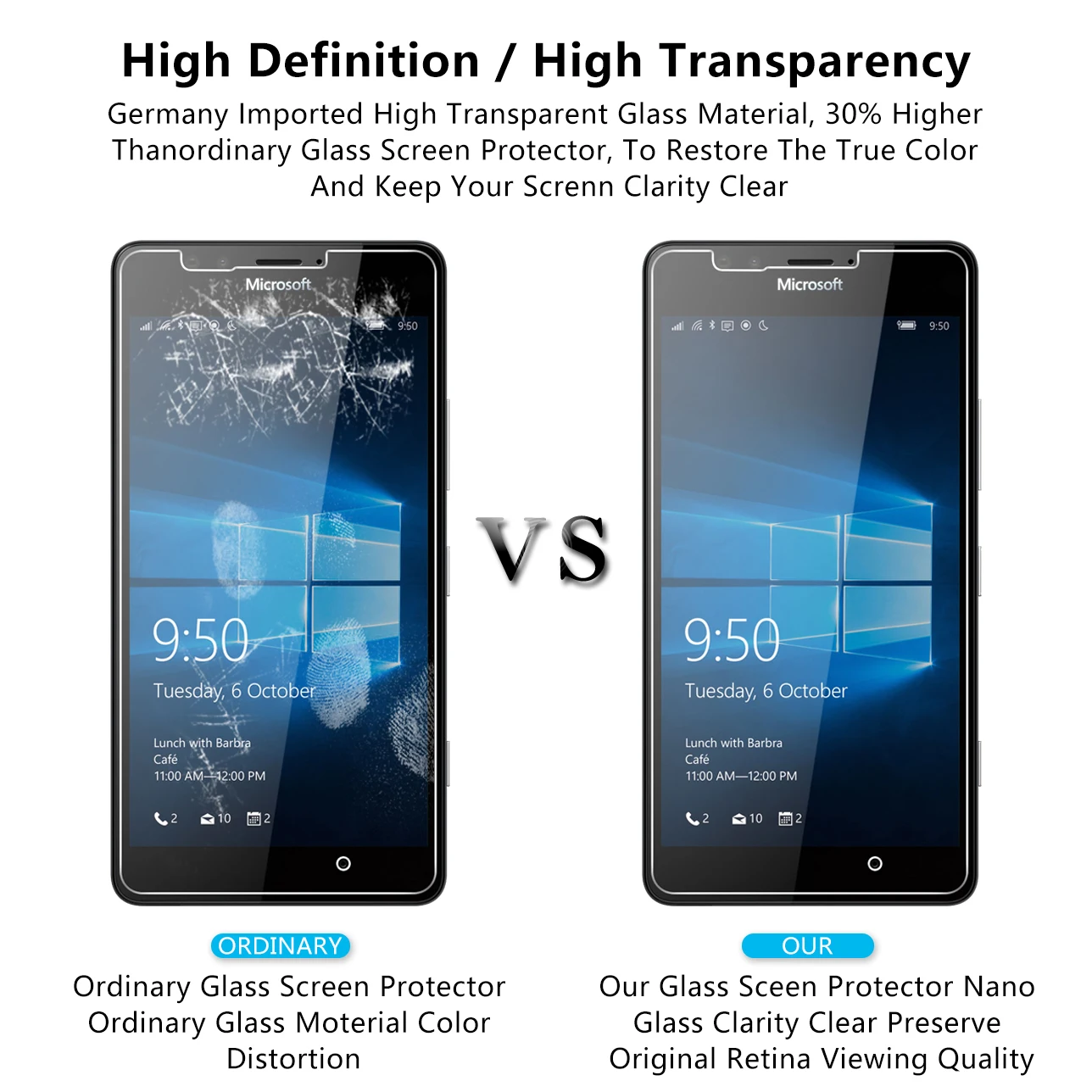 2.5D 0 26 мм 9H Премиум Закаленное стекло для microsoft Lumia 950 Защитная пленка Nokia *|tempered
