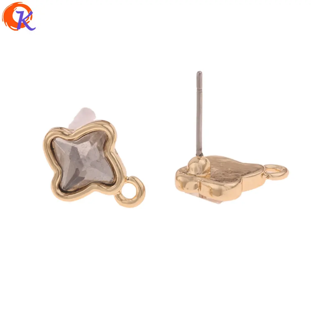

Cordial Design 100Pcs 10*13MM Jewelry Accessories/Rhinestone Earrings Stud/Flower Shape/DIY Making/Hand Made/Earring Findings