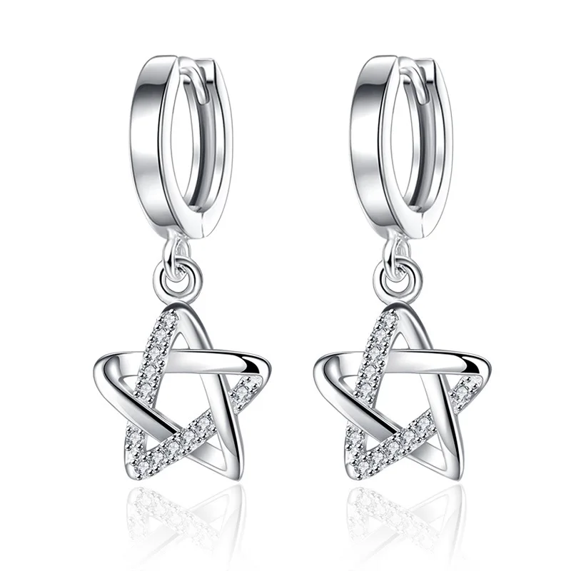 cubic zirconia five star earrings jewelry (7)