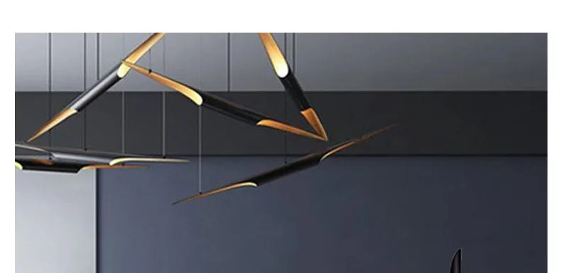 Creative personality bamboo three floor lamp postmodern minimalist floor lamp hotel oblique aluminum bamboo led floor lamps led