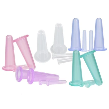 

Hopeforth 4 Pcs/Lot Silicone Vacuum Cups Facial Suction Cupping Back Face Neck Massager Body Vacuum Cans Anti-celluli Massage
