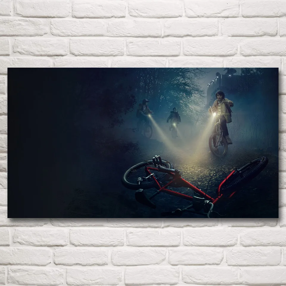 

Stranger Things TV Series Art Silk Fabric Poster Prints Home Decor Pictures 11x20 16x29 20x36 30x54 Inch Free Shipping