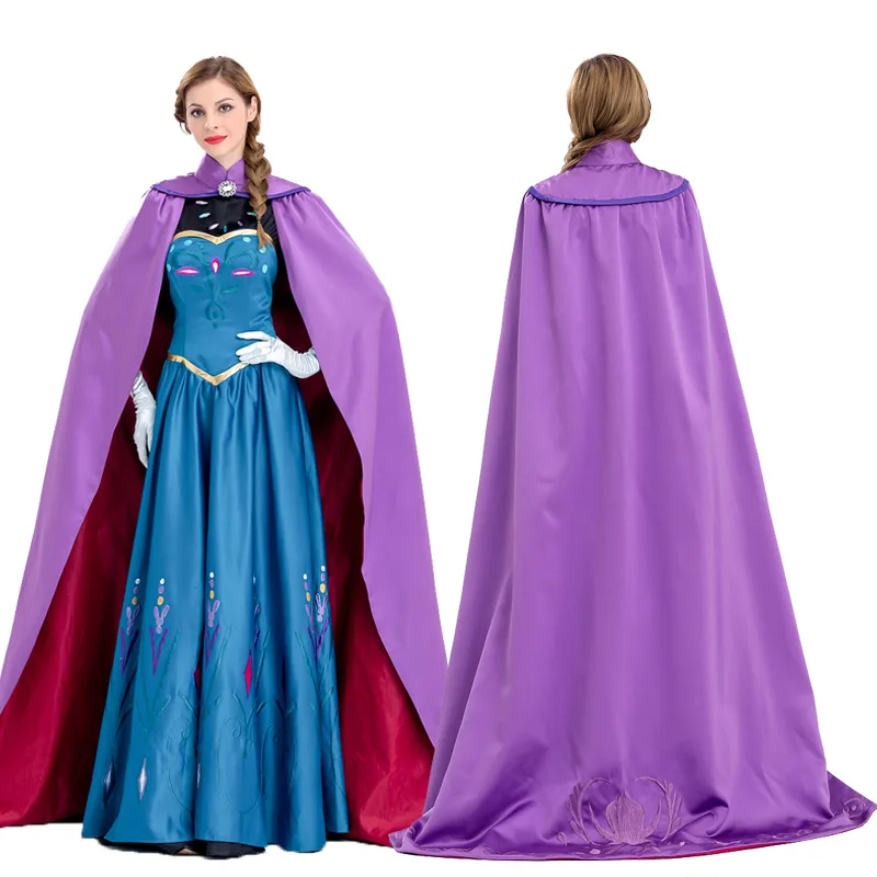 Free Shipping Halloween Costumes Ice and Snow Cosplay Princess Anna