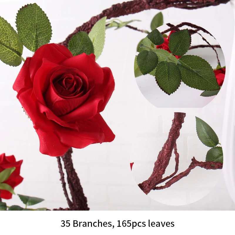 artificial flowers home decor Silk Roses vines artificial rose flowers garland Wedding Decor Hanging Garland Decorative rattans