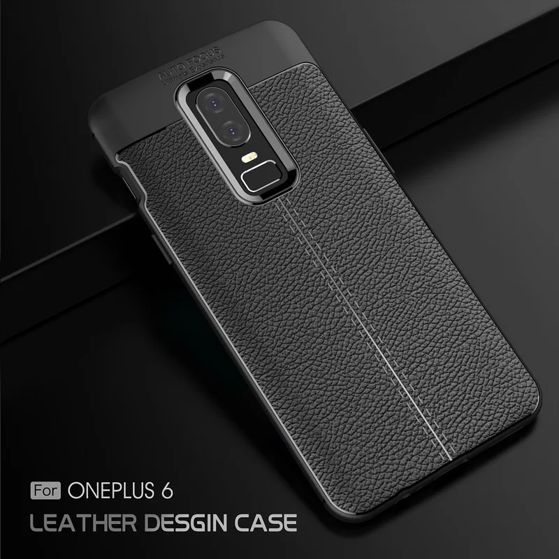 cheap Luxury Environmental Carbon Fiber Litchi Grain Pattern Phone Case For oneplus 6 Soft TPU Silicon Shockproof Cover For OnePlus 6