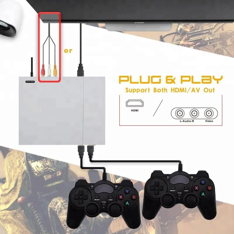 HD игровая консоль 64 бит Поддержка 4K выход для HDMI ТВ Встроенный 800 игр PS1/G. B. A. Ретро