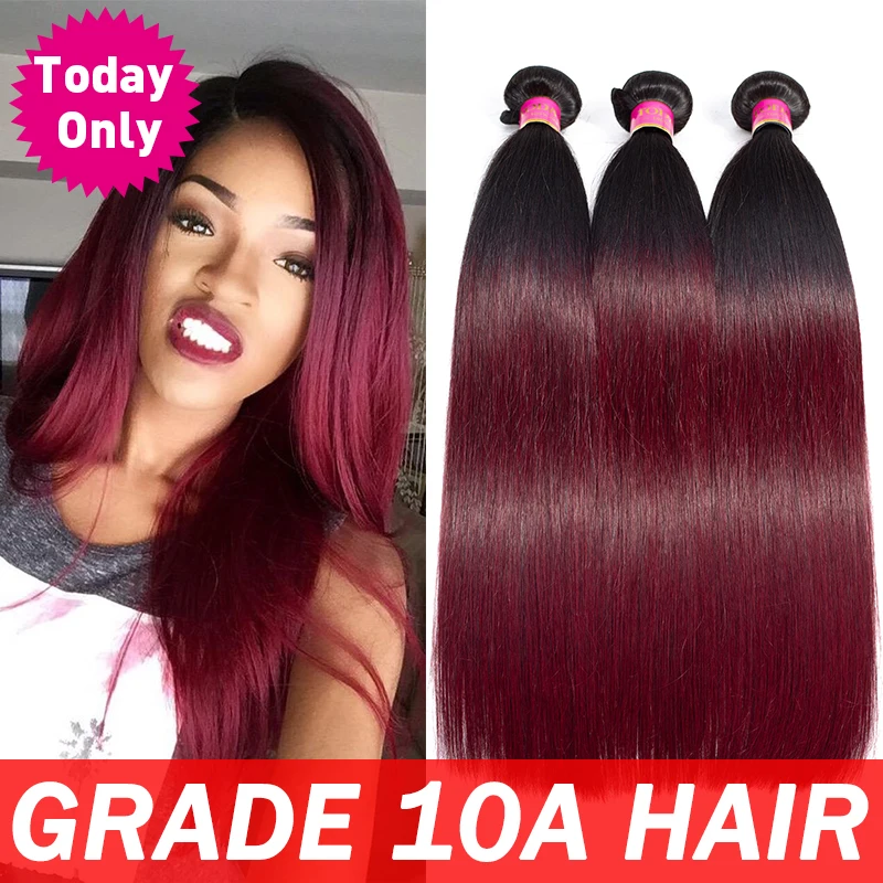 TODAY ONLY 1/3/ 4 Bundles Burgundy Brazilian Straight Hair Bundles Ombre Human Hair Bundles 1b 99J Brazilian Hair Weave Bundles TODAY ONLY 1/3/ 4 Bundles Burgundy Brazilian Straight Hair Bundles Ombre Human Hair Bundles 1b 99J Brazilian Hair Weave Bundles