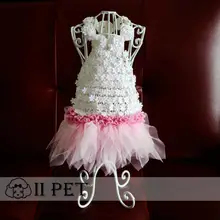 Pet manually wedding dress dogs pink princess dress pet clothing dog clothes