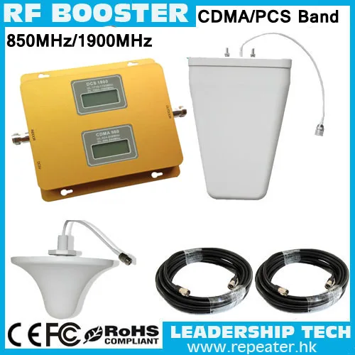 CDMA/pcs 850 мГц/1900 мГц Dual Band сотовый мобильный/сотовый телефон ретранслятор сигнала Усилитель детектор Крытый антенна
