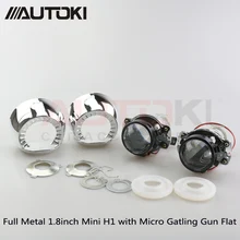 2 шт./лот Autoki LHD/RHD 1,8/2,0 дюймов H1 мини биксеноновые линзы проектора+ кожух для автомобильных фар H4 H7 9005 9006