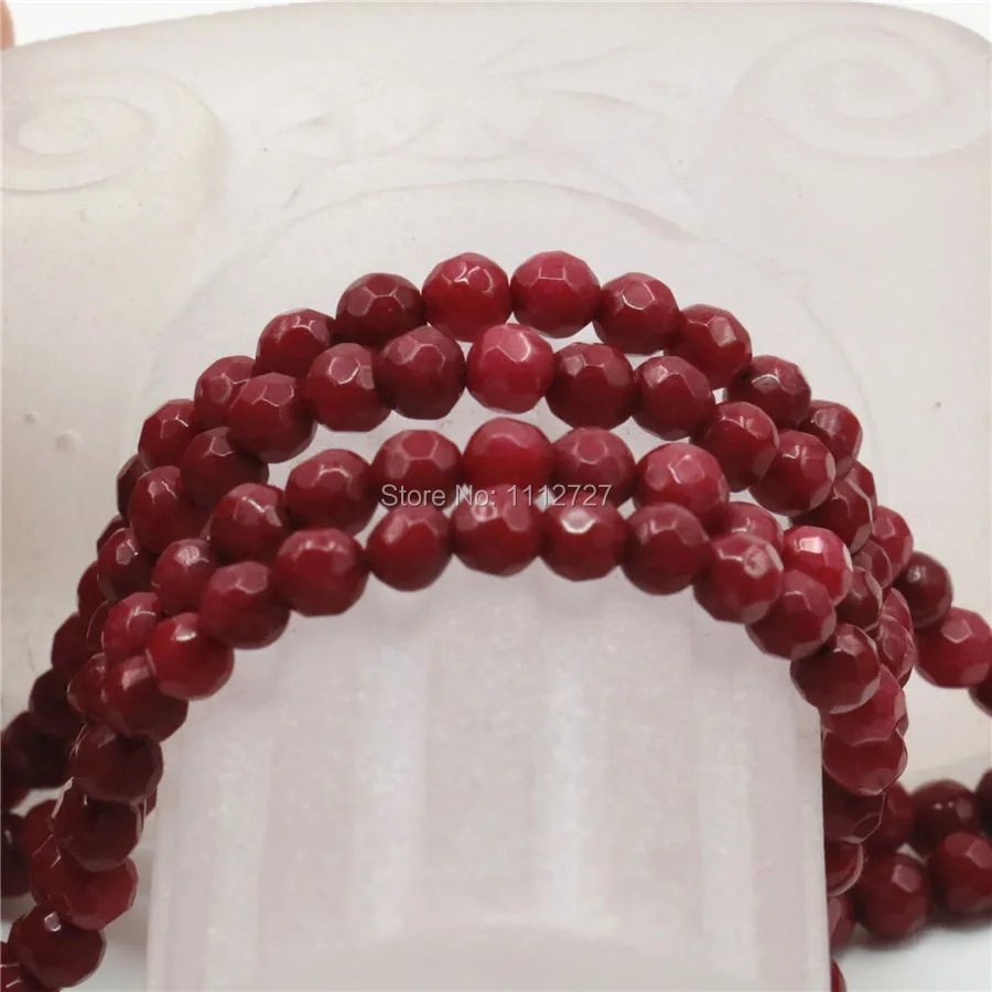 

New 4mm Accessory Crafts Red Stone Round Crafts Loose Beads DIY Jewelry Making 15inch Women Girls Christmas Gifts Fitting Female