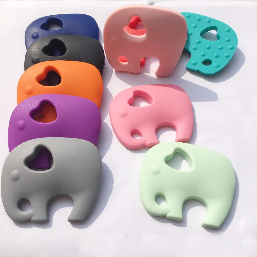 

BPA Free Very Large Elephant Silicone Teething Chew Pendant or Teether Necklace pendant 5pieces /lot