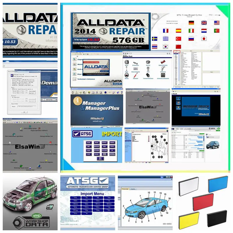 2020 Alldata 1 ТБ hdd программное обеспечение 10 53 Mit/chell OD5 2015 для ремонта авто Vivid workshop data
