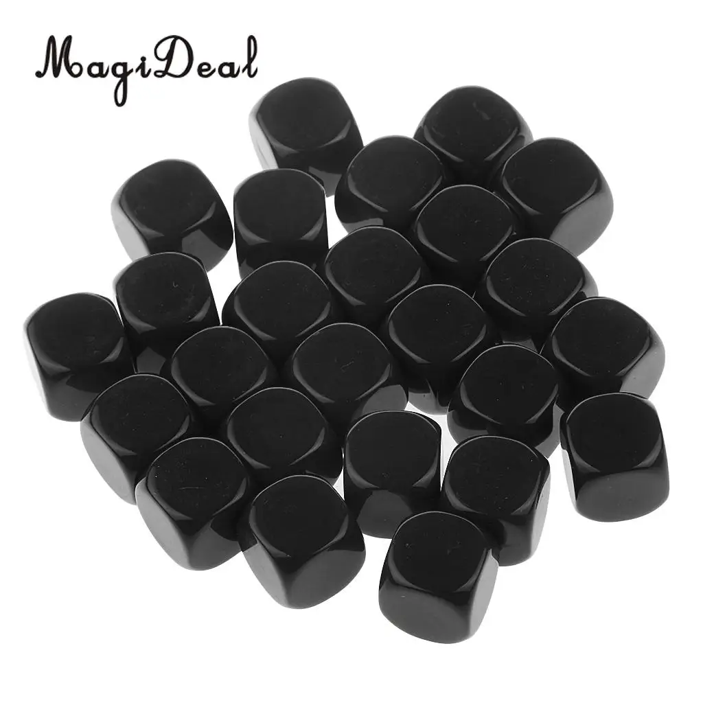MagiDeal 25pcs Opaque Blank Six Sided Dice D6 D&D RPG Party Game Dices for Classroom Teaching Aids DICE RPG Game Dice