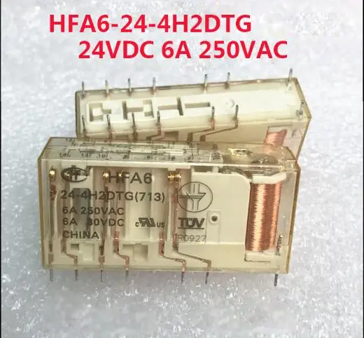 

relay HFA6 24-4H2DTG HFA6-24-4H2DTG 24VDC DC24V 24V 6A 250VAC 14PIN