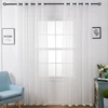 Cortinas de tul de gasa bordadas de rayas doradas/Plateadas para sala de estar, cocina, dormitorio, cortinas modernas para decoración del hogar ► Foto 2/6