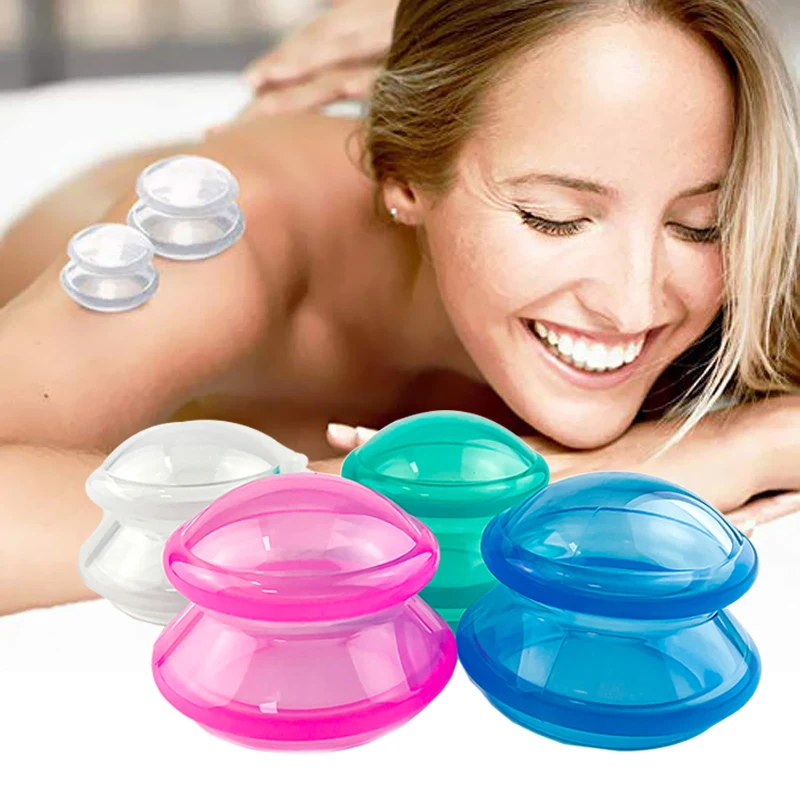 

4pcs/set Therapy Cupping Cups Anti Cellulite Vacuum Cupping Silicone Face Legs Arms Body Massage Therapy Cupping Cup