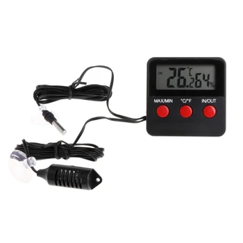 

KTJ Digital Thermometer Hygrometer Pet Reptile Temperature Humidity w/ Remote Sensor