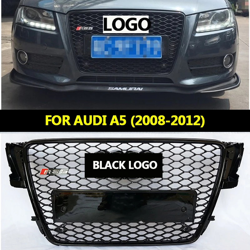 

Grill for audi A5 ABS Black Painted Front Honey Mesh Grille for Audi A5 RS5 Sedan / Coupe / Convertible 2008-2012
