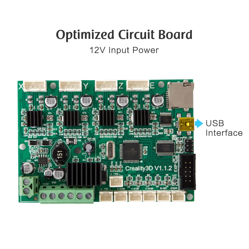 Creality CR-10S /S4 /S5 Motherboard Controller Board Mainboard for 3D Printer Self Assembly DIY Kit with USB Port & Power 12V Creality CR-10S /S4 /S5 Motherboard Controller Board Mainboard for 3D Printer Self Assembly DIY Kit with USB Port & Power 12V
