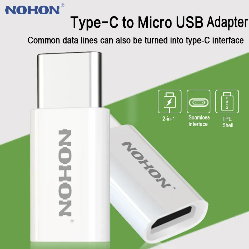 NOHON type-C USB адаптер для Micro для Xiaomi 4C 4S 5S Plus Oneplus 3t 2 3 Nubia кабель зарядное устройство разъем для синхронизации данных