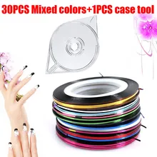 1 PCS Manicure narzędzie Mini Handheld łatwy w użyciu projektowanie Nail Art rozkładanie Tape linia Case Box naklejki uchwyt Nails narzędzia praktyka używana(China)