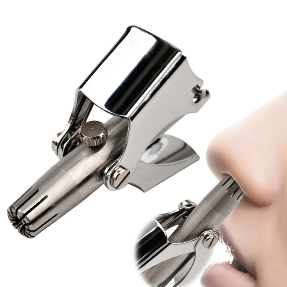 1pcs Nose Hair Trimmer Ear Portable Vibrissa Razor Manual Rhinothrix Cutter Nariz Nasal Shaver Washable HT Tragi Scissor