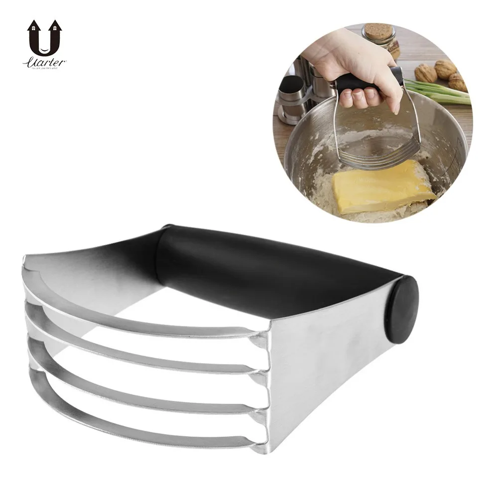 

Uarter Heavy-duty Butter Blender Stainless Steel Baking Dough Cutter Professional Pastry Cutter with Blades