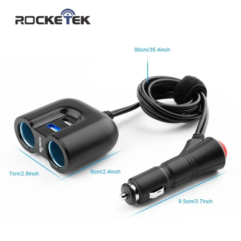 Автомобильное зарядное устройство Rocketek multi usb smart IC 2 USB 3.1A разъем прикуривателя аксессуары для Xiaomi lg Автомобильное зарядное устройство