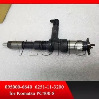 

Genuine Common Rail Injector 095000-6640 for SAA6D125E-5 Komatsu PC400-8 6251-11-3200 6251-11-3201