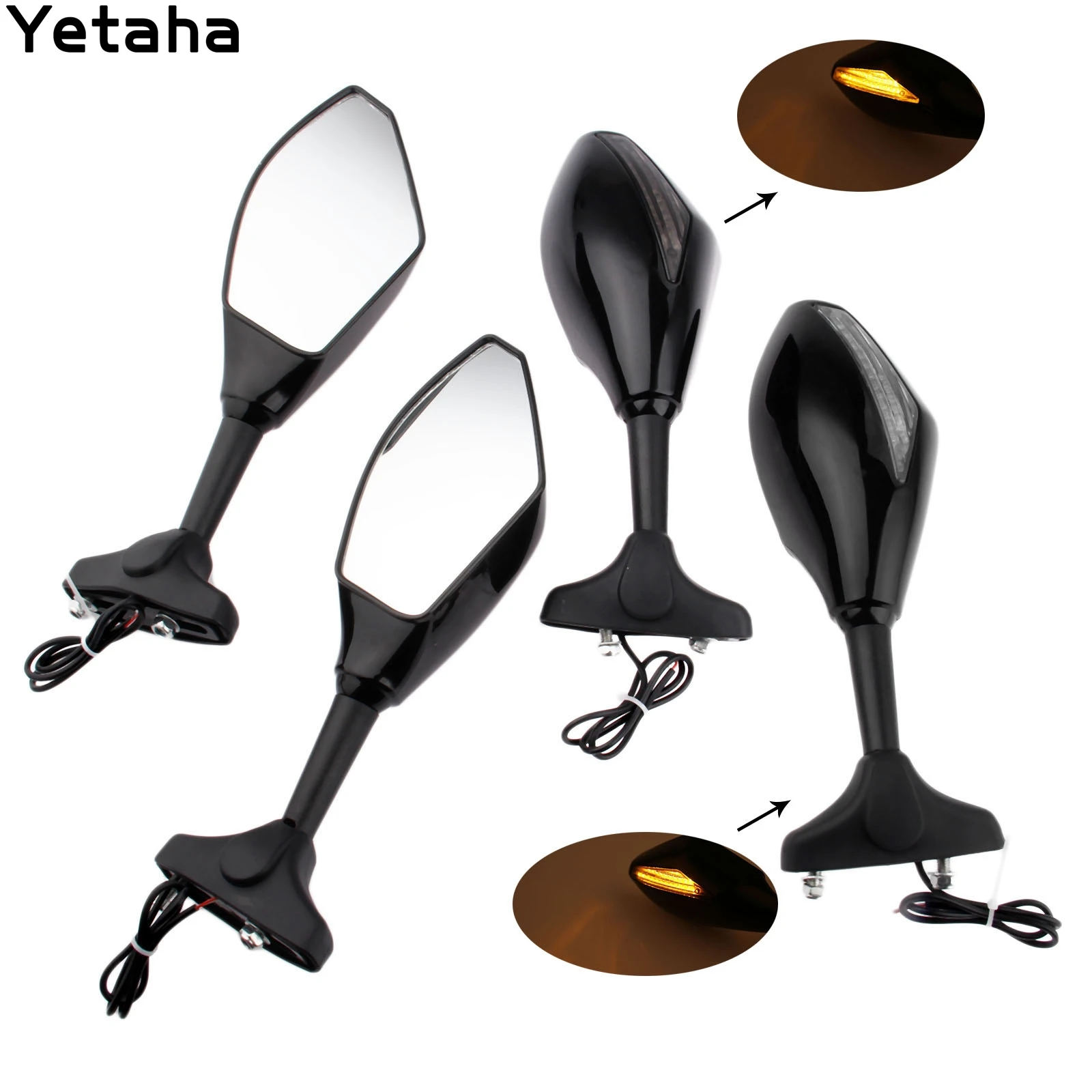 

Motorcycle Mirrors LED Turn Signal Light Rearview Side Mirror 2.2-6.5cm Screw Diameter Retrovisor Moto Motorcycle Accessories
