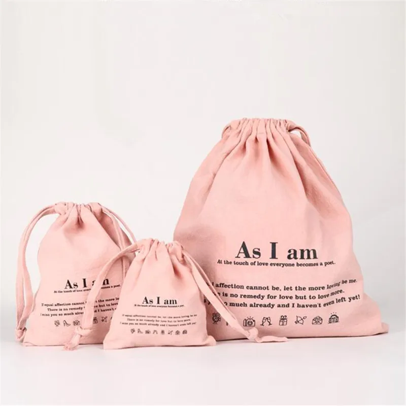 Wholesale Washed Cotton Casual Tote Resuable Cotton Drawstring Bag Food Packing Christmas Bag