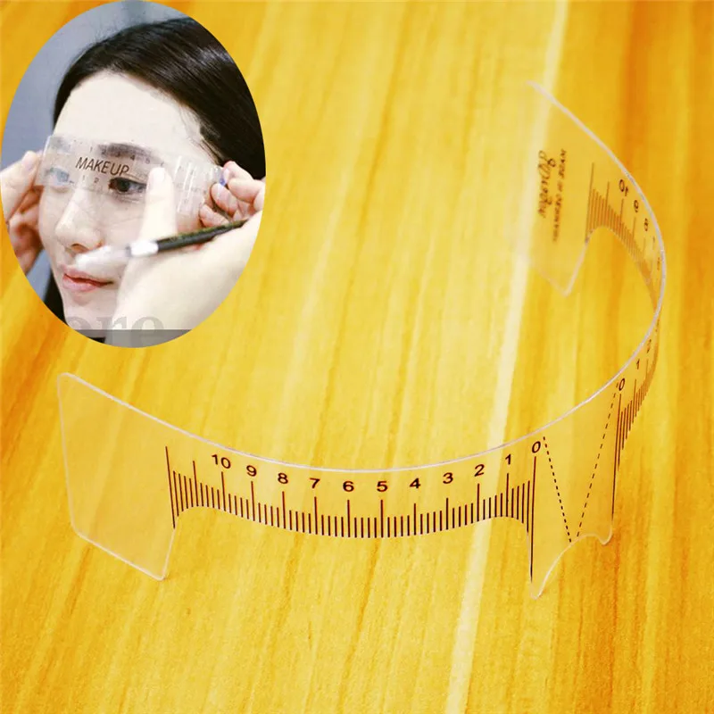 

1PC Reusable Semi Permanent Eyebrow Ruler Eye Brow Measure Tool Eyebrow Guide Ruler Microblading Calliper Stencil Makeup 20cm