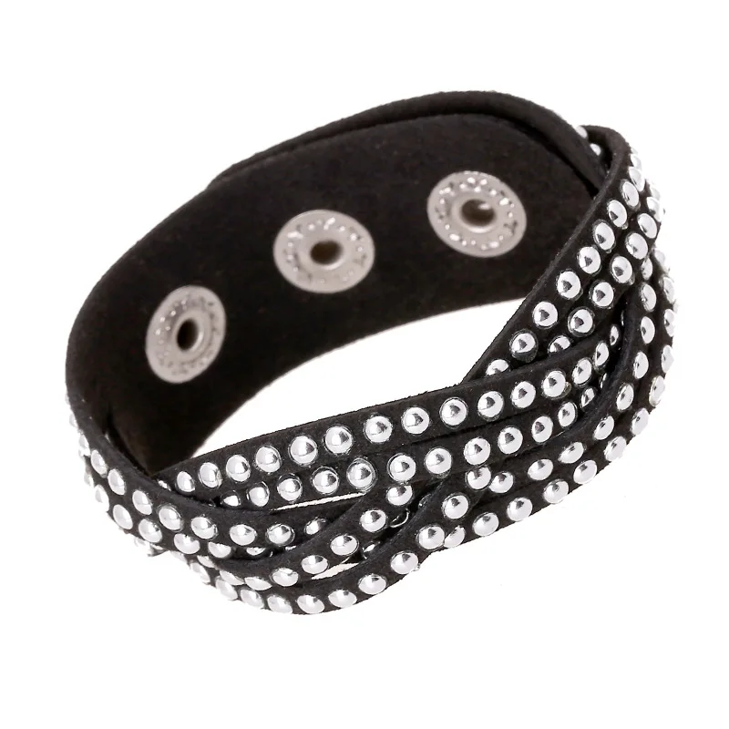 Новое поступление из натуральной кожи Многослойные браслеты в стиле панк для женщин повседневные стильные панк ювелирные браслеты