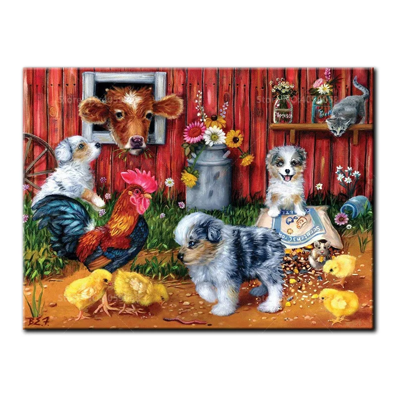 

Full Square/Round diamond Painting Farm animals 5D DIY Diamond Embroidery Cross Stitch Rhinestone Mosaic Decoration Gift B1117