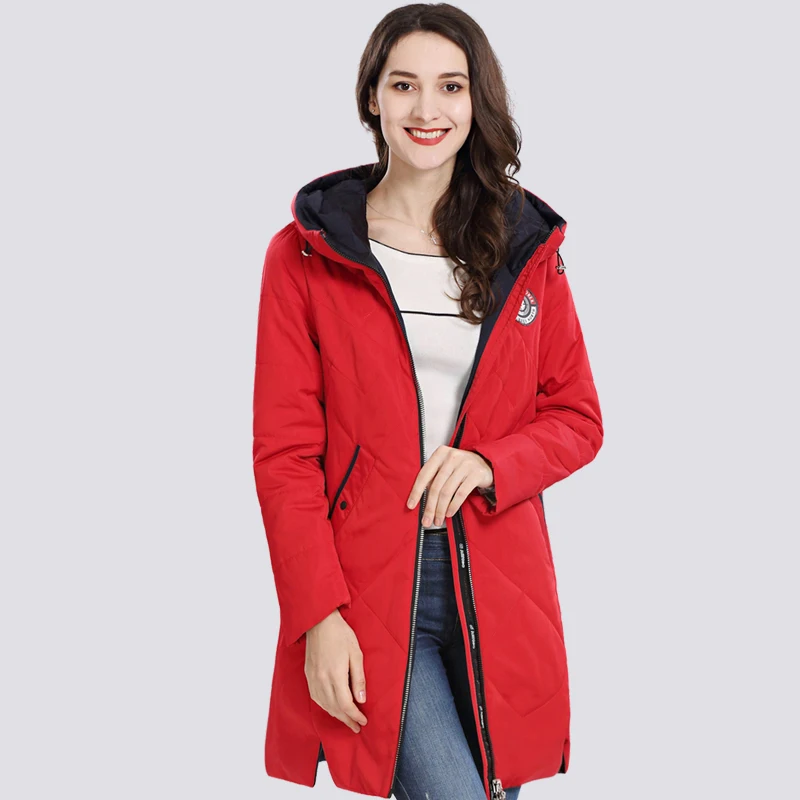 Tanie Damski płaszcz wiosna Autum 2019 gorąca sprzedaż cienka bawełniana parka długi Plus rozmiar kapturem kobiet kurtka nowe wzory moda znosić