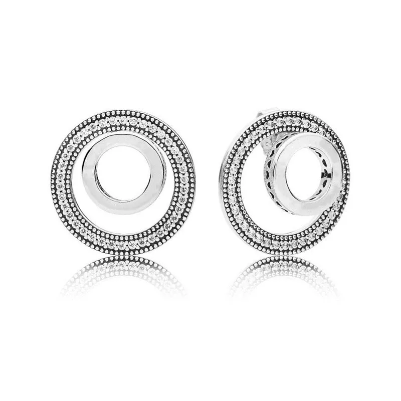 

Trendy New 925 Sterling Silver Pans Earrings For Women Forever Signature Earring Studs Lady Fine Original Europe Jewelry Gift