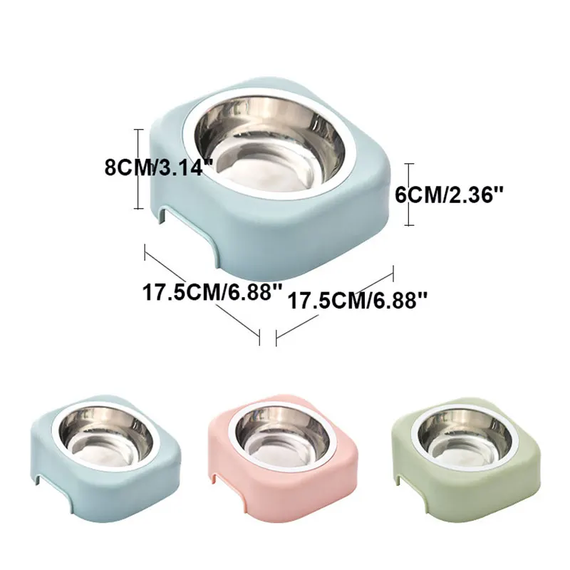 Пластиковая миска для кошек 8 градусов, шейный защита, прочная, нескользящая собачья пища, питьевая кормушка для кота, миска, подставка для домашних животных