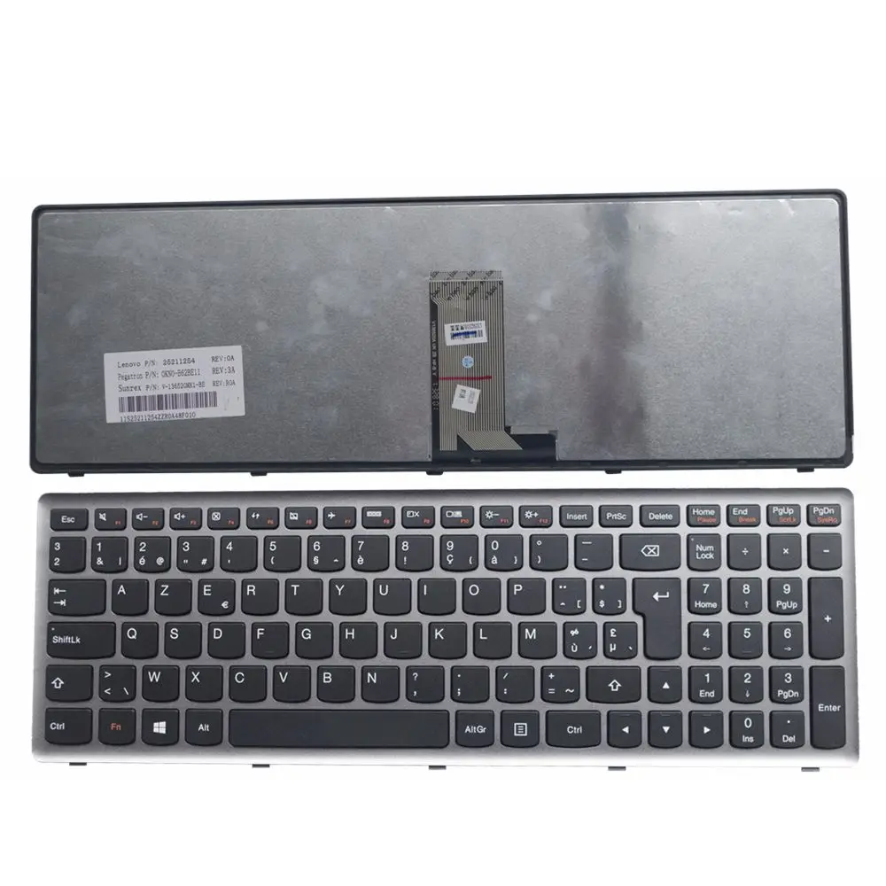 GZEELE Belgium BE клавиатура для Lenovo Ideapad Z710 U510 Клавиатура ноутбука серебряная рамка |